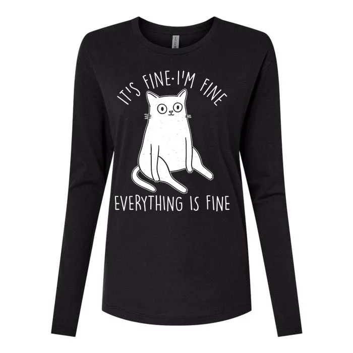 Funny It's Fine I'm Fine Everything Is Fine Womens Cotton Relaxed Long Sleeve T-Shirt