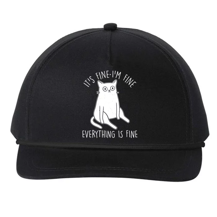 Funny It's Fine I'm Fine Everything Is Fine Snapback Five-Panel Rope Hat