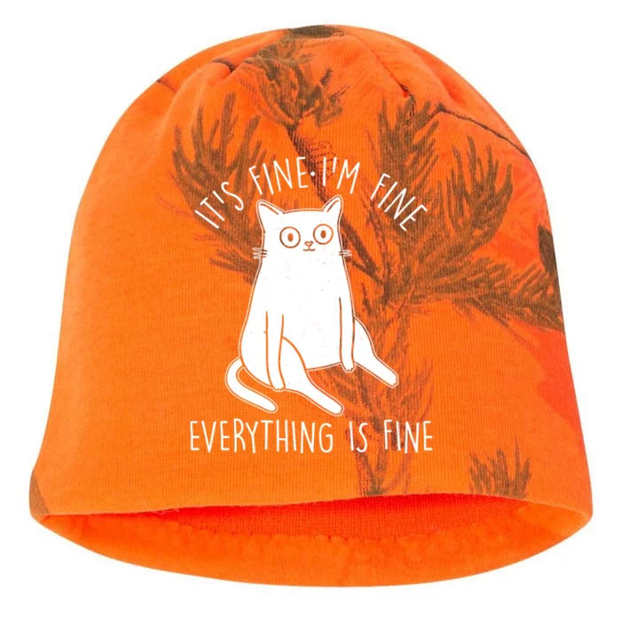 Funny It's Fine I'm Fine Everything Is Fine Kati - Camo Knit Beanie