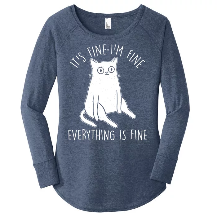 Funny It's Fine I'm Fine Everything Is Fine Women's Perfect Tri Tunic Long Sleeve Shirt