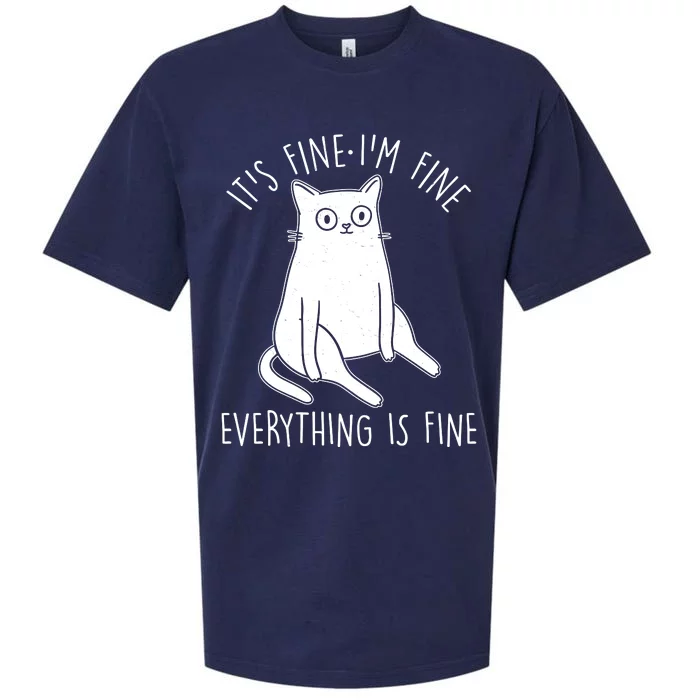 Funny It's Fine I'm Fine Everything Is Fine Sueded Cloud Jersey T-Shirt