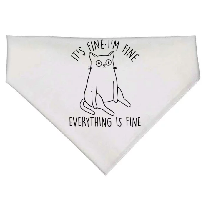 Funny It's Fine I'm Fine Everything Is Fine USA-Made Doggie Bandana