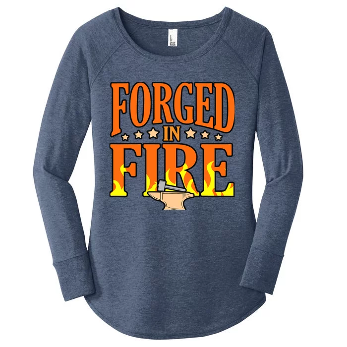 Forged In Fire Blacksmith Forge Forging Forger Graphic Women's Perfect Tri Tunic Long Sleeve Shirt