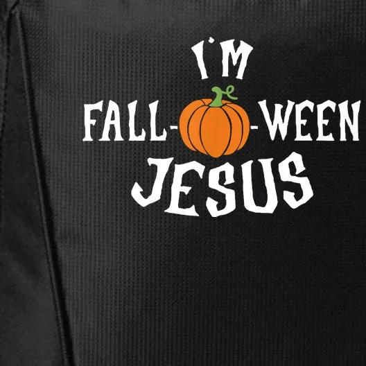 Funny Im Falloween Jesus Halloween Fall Pumpkin Christian City Backpack