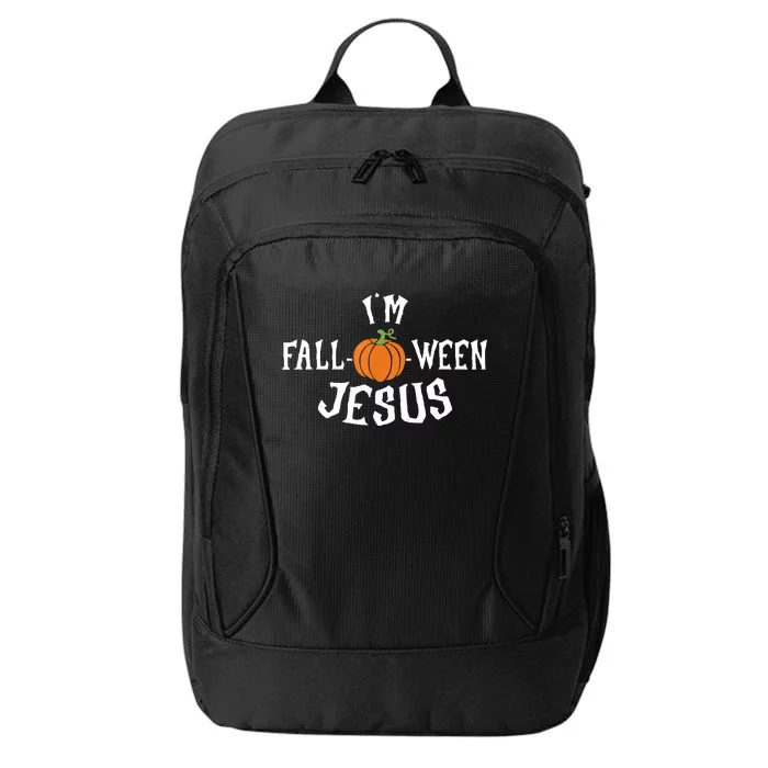 Funny Im Falloween Jesus Halloween Fall Pumpkin Christian City Backpack