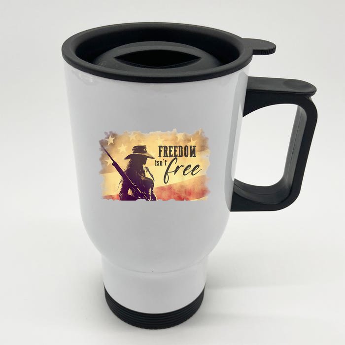 Freedom Isnt Free Front & Back Stainless Steel Travel Mug