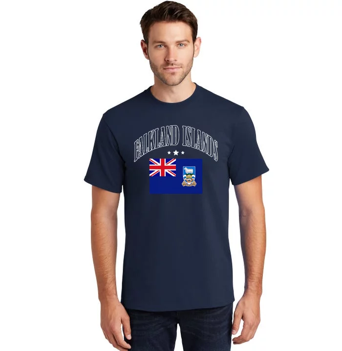 Falkland Islands Flag Patriotic Throwback Tall T-Shirt