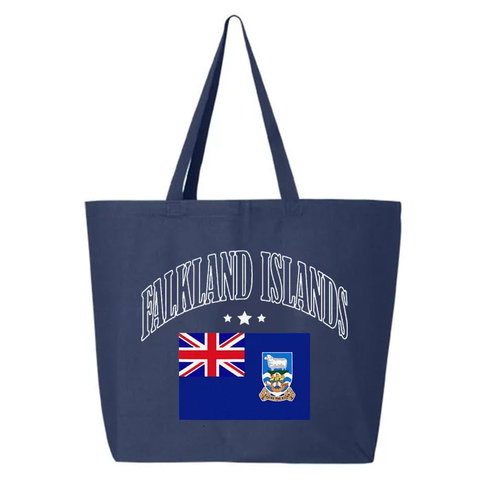 Falkland Islands Flag Patriotic Throwback 25L Jumbo Tote