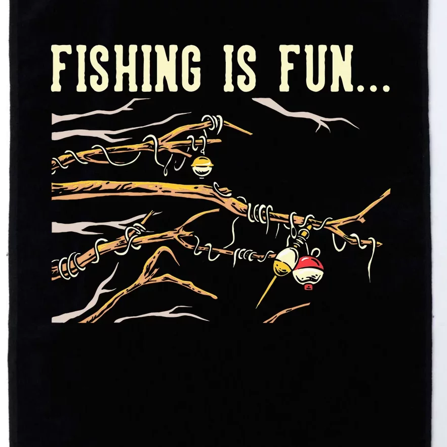 Fishing Is Fun... Bobbers Stuck In Tree Platinum Collection Golf Towel