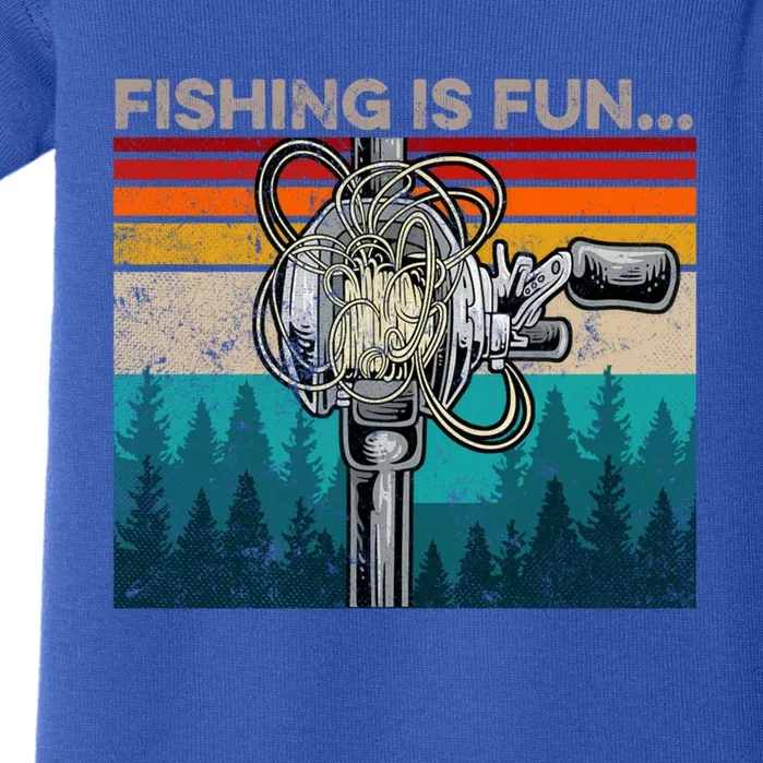 Fishing Is Fun Humor Outdoor Fishing Bass Pun Fisher Gift Cool Gift Baby Bodysuit