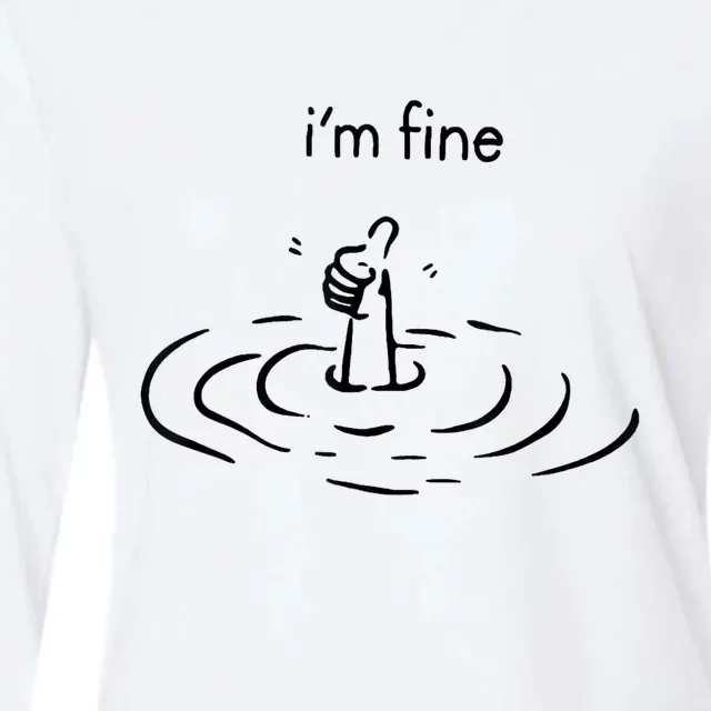 Funny Im Fine Gift Womens Cotton Relaxed Long Sleeve T-Shirt