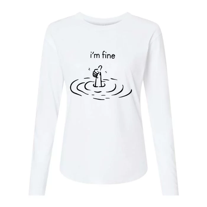 Funny Im Fine Gift Womens Cotton Relaxed Long Sleeve T-Shirt