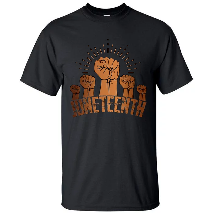 Free Ish Fist Juneteenth Melanin Black History Tall T-Shirt