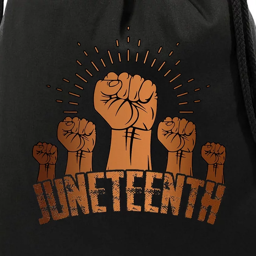 Free Ish Fist Juneteenth Melanin Black History Drawstring Bag