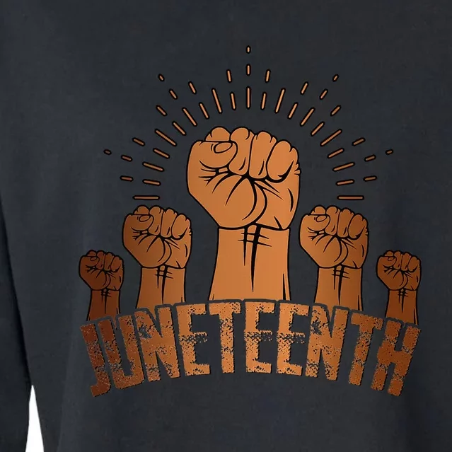 Free Ish Fist Juneteenth Melanin Black History Cropped Pullover Crew