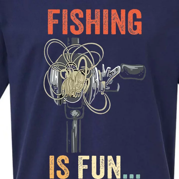 Fishing Is Fun BirdS Nest Fish Sueded Cloud Jersey T-Shirt