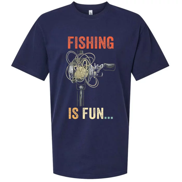 Fishing Is Fun BirdS Nest Fish Sueded Cloud Jersey T-Shirt