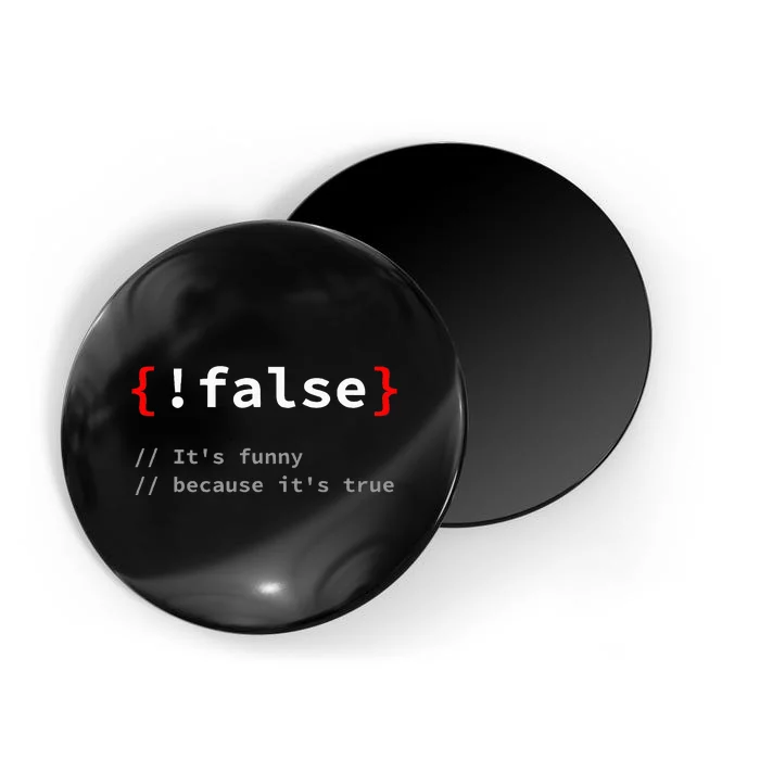 False ItS Funny Because ItS True Programmer Humor Magnet