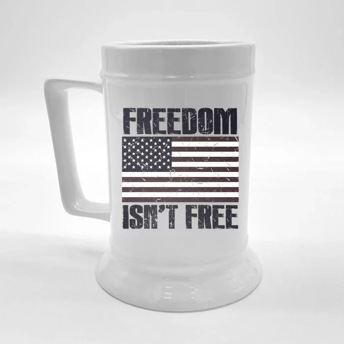 Freedom Isn't Free Vintage American Flag Memorial Day July 4 Cool Gift Front & Back Beer Stein