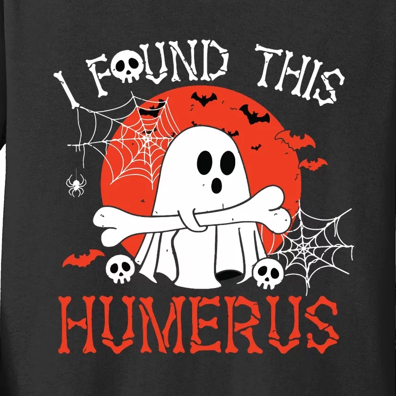 Funny I Found This Humerus Boo Ghost Halloween Costume Kids Long Sleeve Shirt