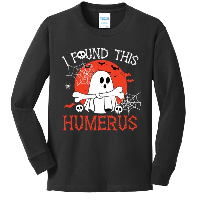 Funny I Found This Humerus Boo Ghost Halloween Costume Kids Long Sleeve Shirt