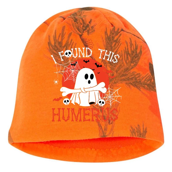 Funny I Found This Humerus Boo Ghost Halloween Costume Kati - Camo Knit Beanie