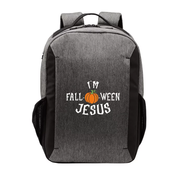 Funny Im Fall O Ween Jesus Halloween Fall Pumpkin Christian Vector Backpack