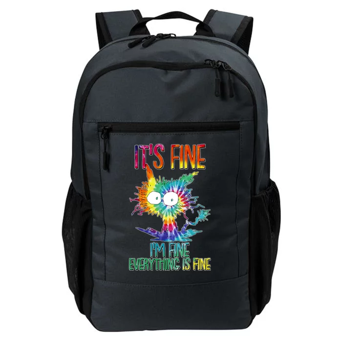 Funny It's Fine I'm Fine Everything Is Fine Tie Dye Cat Daily Commute Backpack