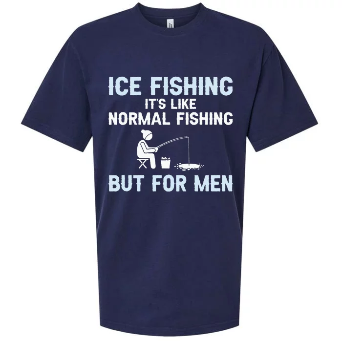 Funny Ice Fishing Ice Fisherman Ice Fisher Sueded Cloud Jersey T-Shirt