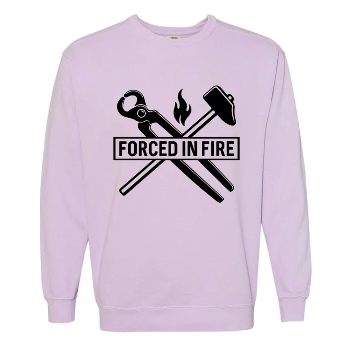 Forged In Fire Knife Funny Blacksmith Gift Garment-Dyed Sweatshirt