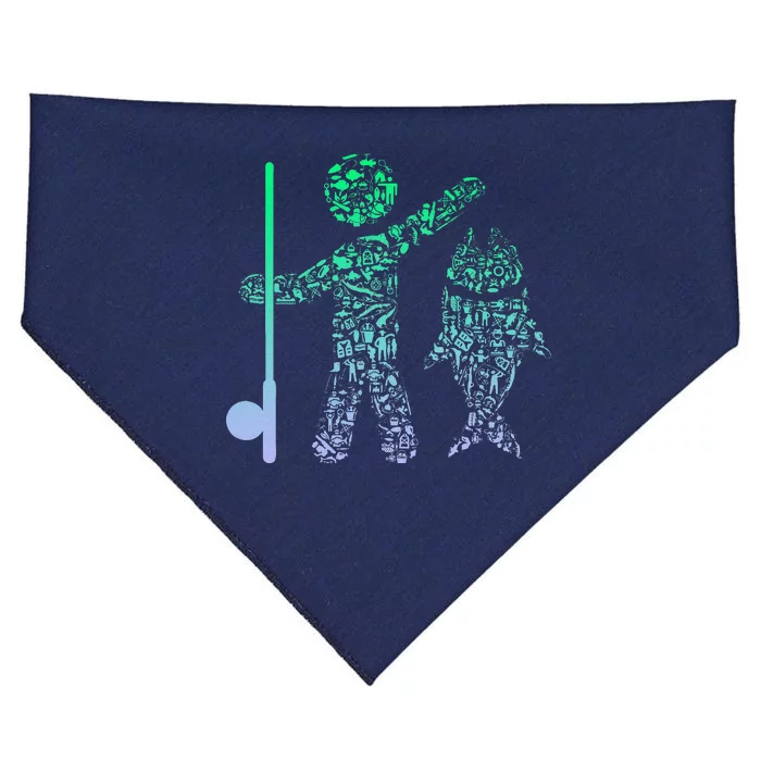 Fishing Icon For Fisherman Fishing USA-Made Doggie Bandana