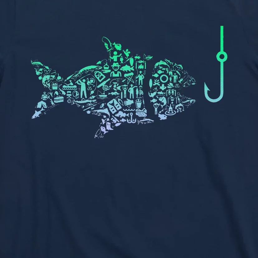 Fishing Icon For Fisherman Fish Hook Fishing T-Shirt