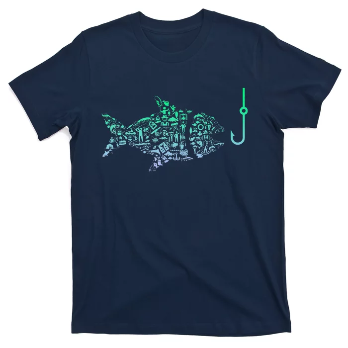 Fishing Icon For Fisherman Fish Hook Fishing T-Shirt