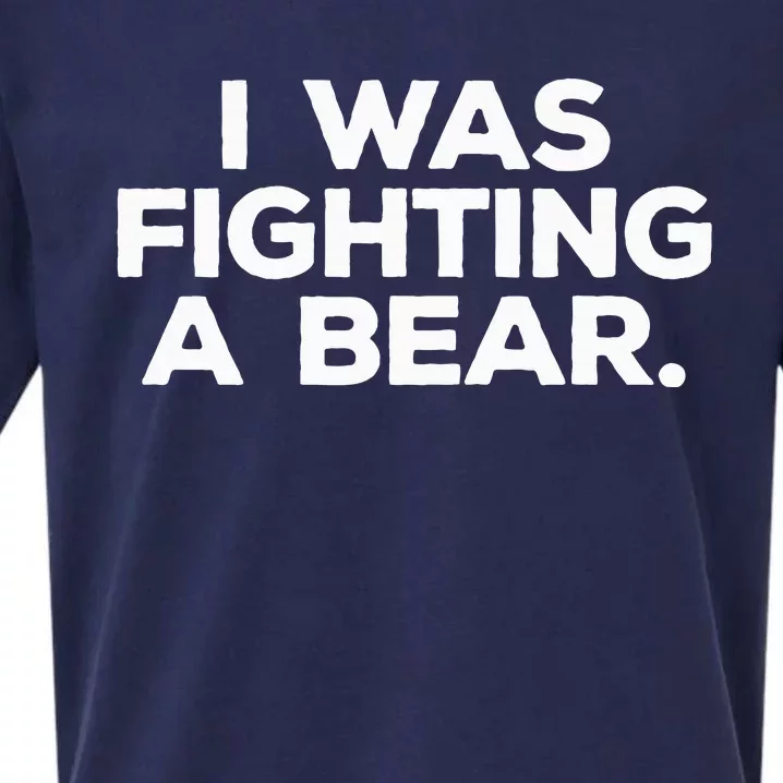 Funny Injury Get Well Gift I Was Fighting A Bear Sueded Cloud Jersey T-Shirt