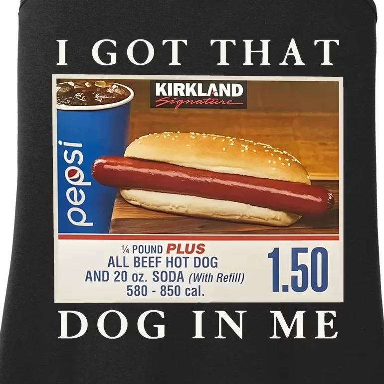 Funny I Got That Hot Dog In Me Ladies Essential Tank