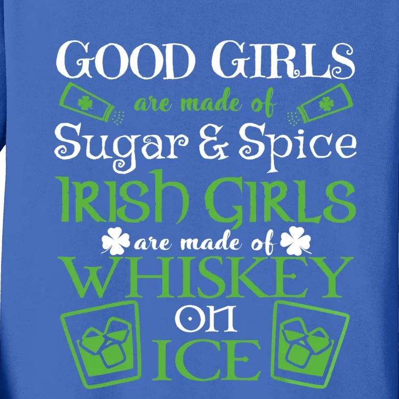 Funny Irish Girls Are Whiskey On Ice St. Patrick's Day Gift Kids Long Sleeve Shirt