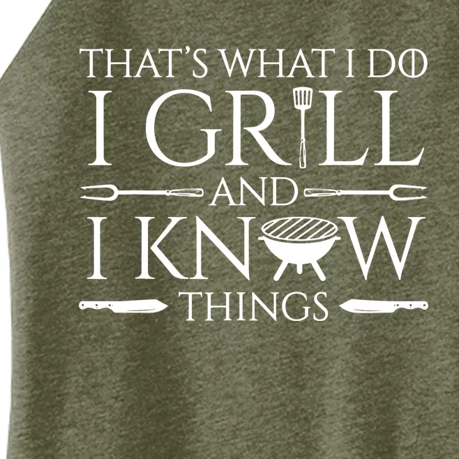 Fun I Grill And Know Things Meat Lover Barbecue Women’s Perfect Tri Rocker Tank