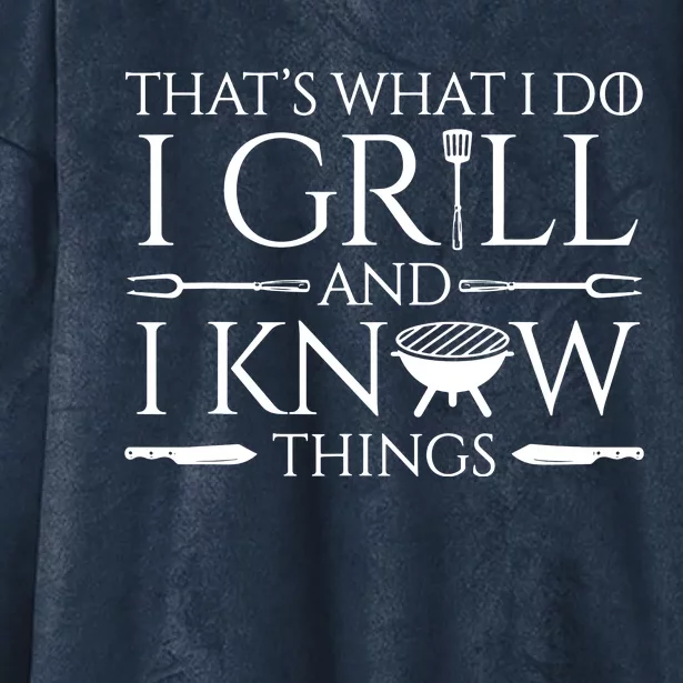 Fun I Grill And Know Things Meat Lover Barbecue Hooded Wearable Blanket