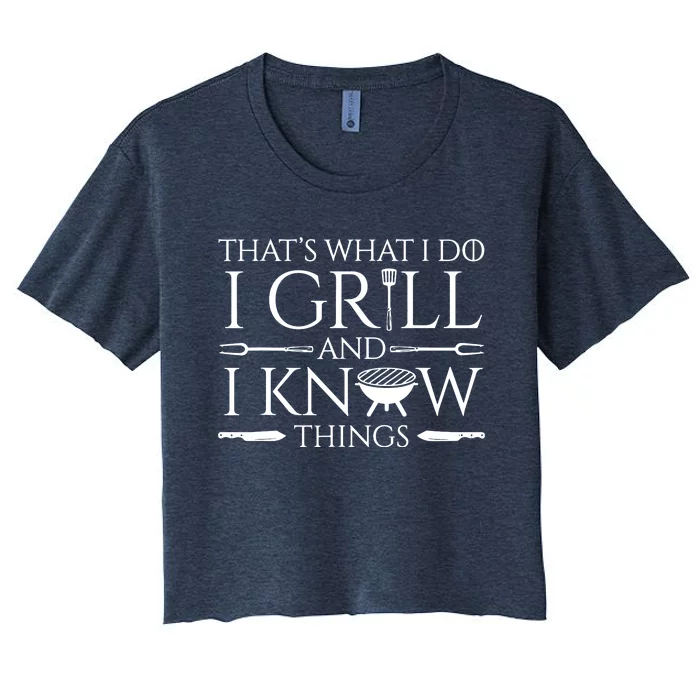 Fun I Grill And Know Things Meat Lover Barbecue Women's Crop Top Tee