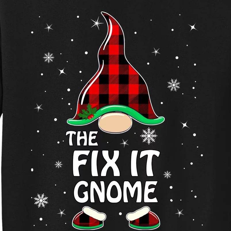 Fix It Gnome Buffalo Plaid Matching Family Christmas Tall Sweatshirt