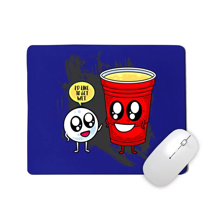 Funny Ing Game Motif Beer Pong Balls Beer Pong Gift Mousepad