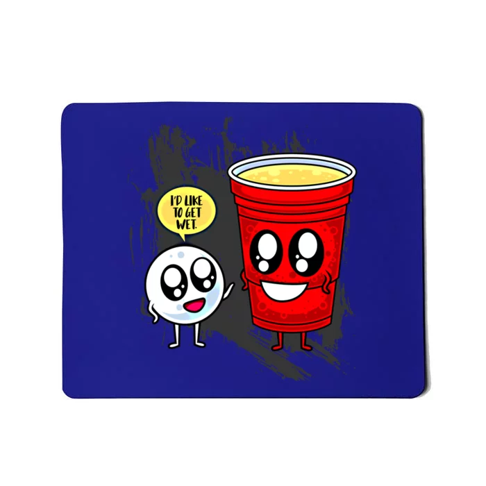 Funny Ing Game Motif Beer Pong Balls Beer Pong Gift Mousepad