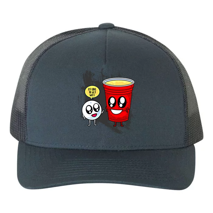 Funny Ing Game Motif Beer Pong Balls Beer Pong Gift Yupoong Adult 5-Panel Trucker Hat