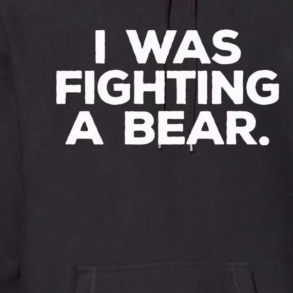 Funny Injury Get Well Gift I Was Fighting A Bear Premium Hoodie