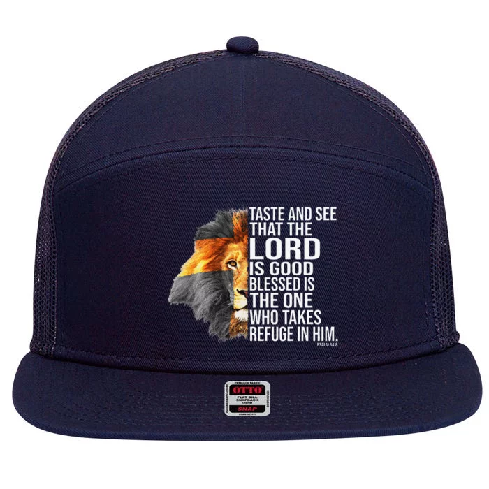 Faith In God Psalm Christian Bible 7 Panel Mesh Trucker Snapback Hat