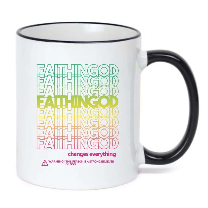 Faith In God Changes Everything Black Color Changing Mug