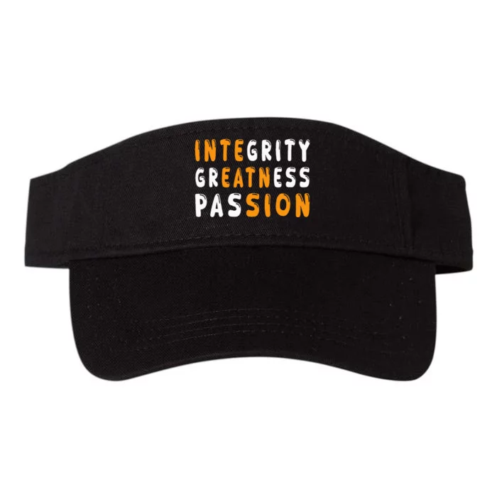 Funny Integrity Greatness Passion Cool Valucap Bio-Washed Visor