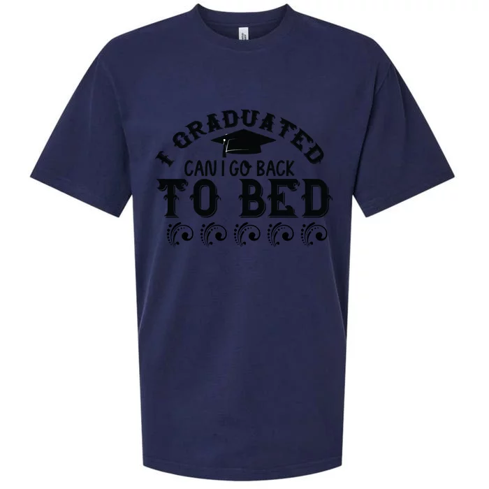 Funny I Graduated Can I Go Back To Bed Now Graduation Humor Sueded Cloud Jersey T-Shirt