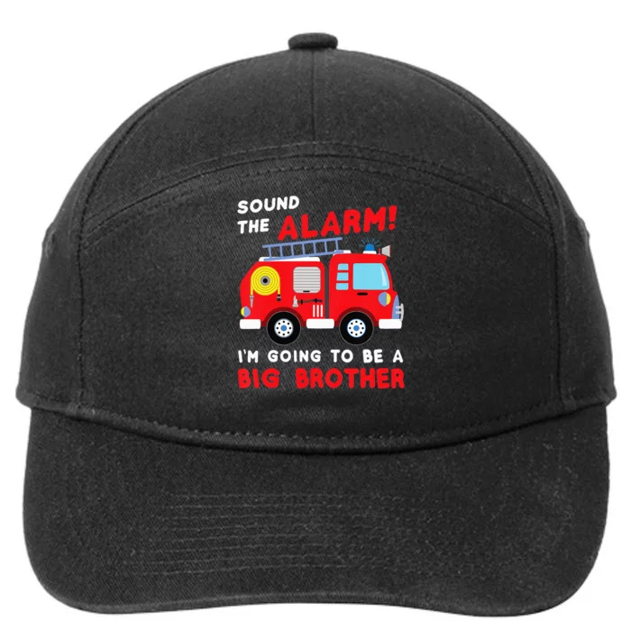 Firetruck I'm Going To Be A Big Brother New Baby 7-Panel Snapback Hat