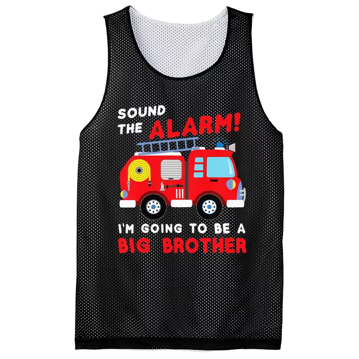 Firetruck I'm Going To Be A Big Brother New Baby Mesh Reversible Basketball Jersey Tank